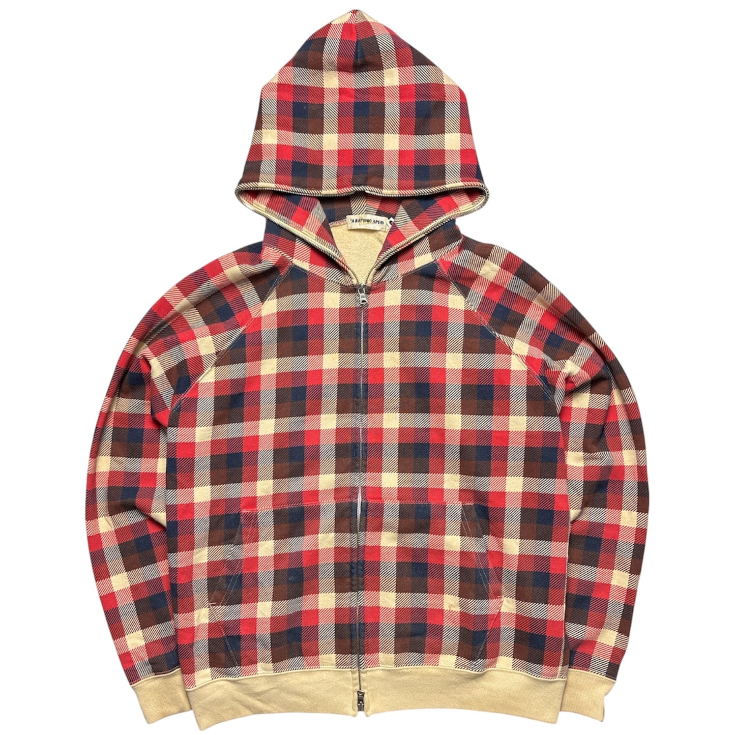 BAPE plaid zip-up (S)