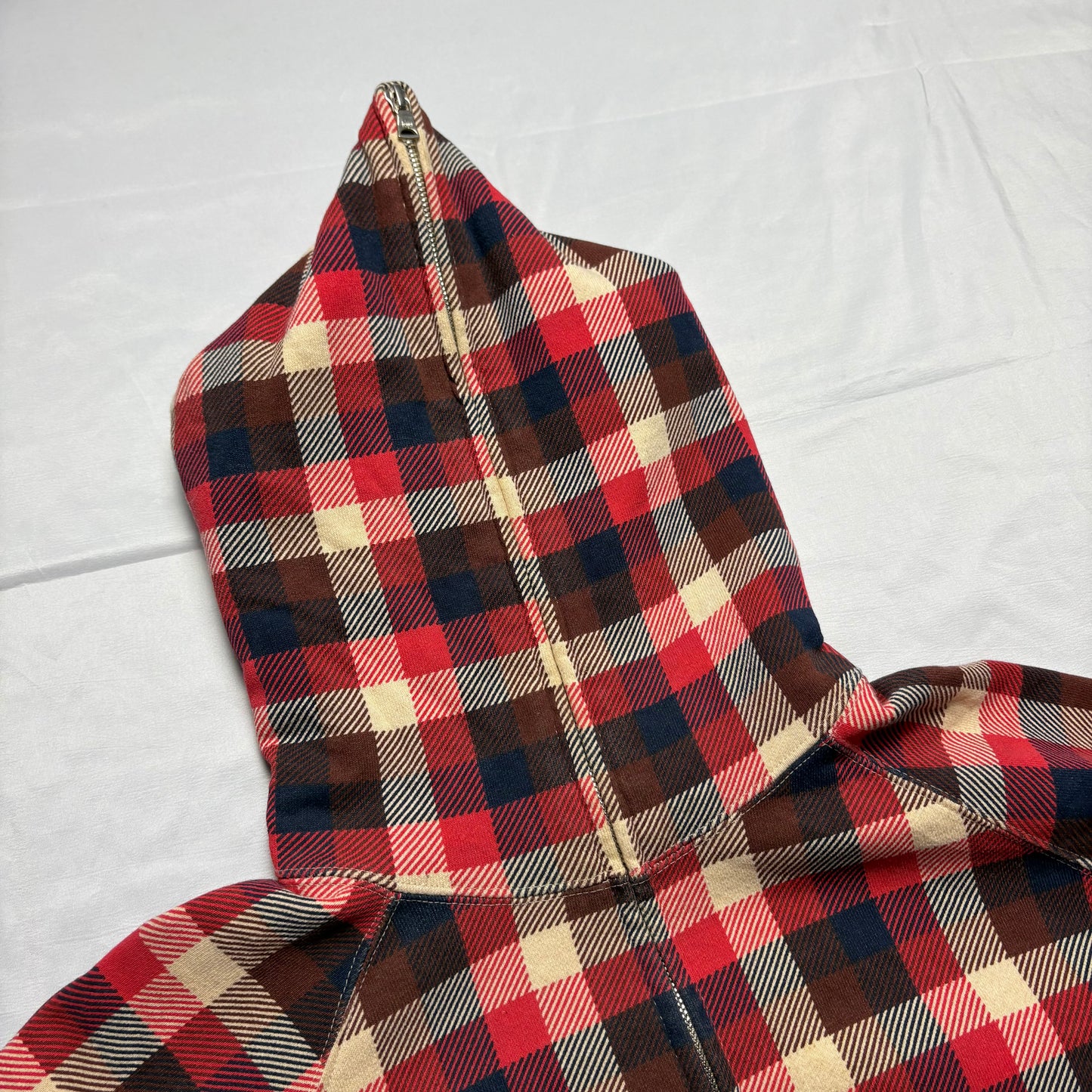 BAPE plaid zip-up (S)