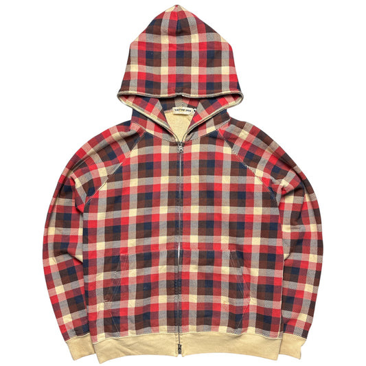 BAPE plaid zip-up (S)